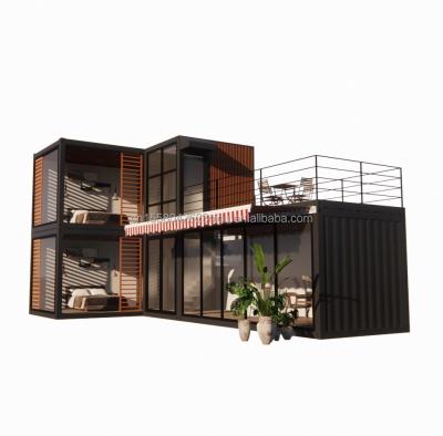 China Diseño Estructura de acero Villa modular fácil de montar Casa moderna Contenedor de lujo Casas prefabricadas Contenedor de paquete plano en venta