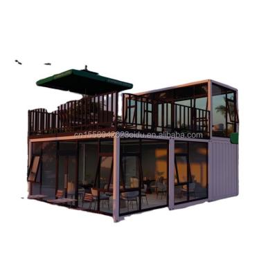 China Galvanized Steel Bending Frame Movable Shipping Container Shops Bar Container Mobile Coffee Shop Contains House Prefab for sale