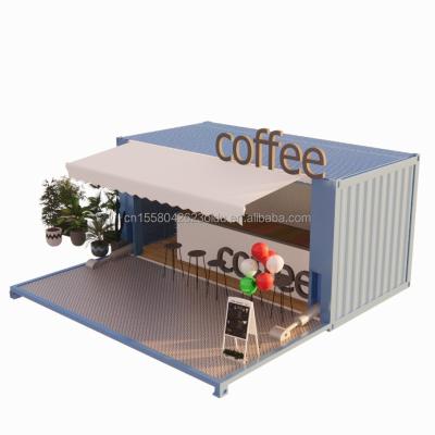 China Bathroom Container Houses 20ft Foldable Luxury Prefabricated Portable Shipping Container Prefab Coffee Shop for sale