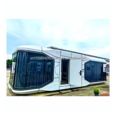 China Customized Color Soundproof Space Capsule Prefab Tiny House with Wall 50/75/100mm Wave Sandwich Panel for sale