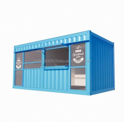 China 20ft verplaatsbare geprefabriceerde koffiewinkel Container huis ontwerp met gegalvaniseerde stalen vierkant buizen Te koop