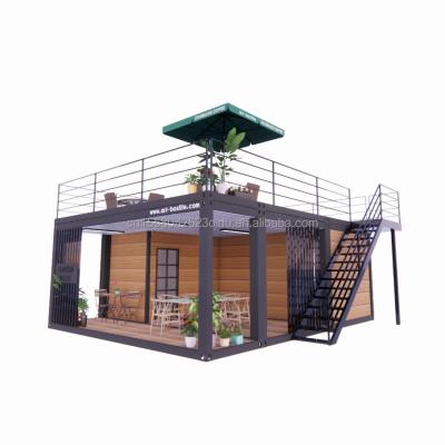 China 20 Foot Wooden Deluxe Garden Studio Flat Package Assembly 2 Bedroom Container Mobile House with Aluminum Alloy Windows for sale