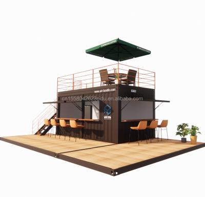 China 10ft 20ft Twee verdiepingen Pop-up Container Bar ontworpen met Modern Design Style en Aluminium Alloy Windows Te koop