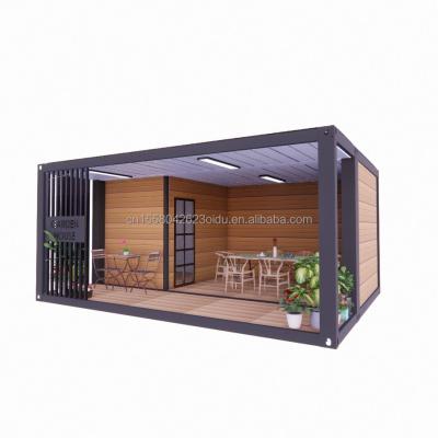 China Customized Color 20ft Wooden House with Luxurious Garden Studio Flat Package Container and Mobile Bar Materials Used for sale