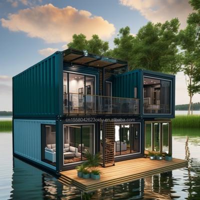 China Stalen sandwichpaneel geprefabriceerde houten villa Containerhuis met modern ontwerp en uitbreidbare kenmerken Te koop