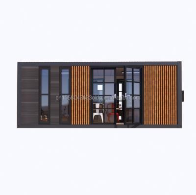 China Luxe moderne uitbreidbare container Twee verdiepingen kleine houten prefab huis gebouwen hotel appartement stalen hut prefab huis Te koop