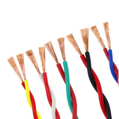 China House Wiring Copper Conductor 2 Core PVC Insulated Flexible Twisted Pair Wire Cable RVS 0.5 0.75 1.5 2.5 mm for sale