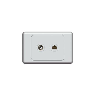 China Home Australian Standard Wall Hidden Broadband Network Fixed Line Port Computer Network 2 Digit Telephone Low Power Socket Panel for sale