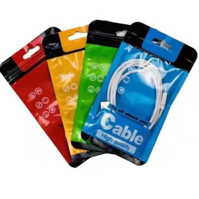 China 11*16cm Recyclable Data Cable Packaging Bag USB/U Disk/Bag Filler Key Ziplock Plastic Bag for sale