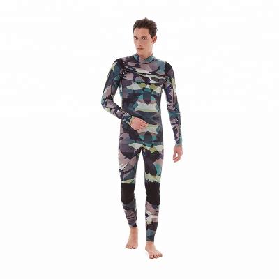 China Factory OEM supplier china surfing suit antibacterial camouflage full body, 3/2mm neoprene chest zipper surfing wetsuit for sale