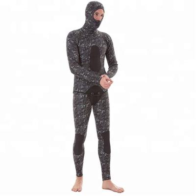 China Neoprene Antibacterial Open Cell Neoprene Wetsuit Custom Camouflage Diving Spearfishing Suit for sale