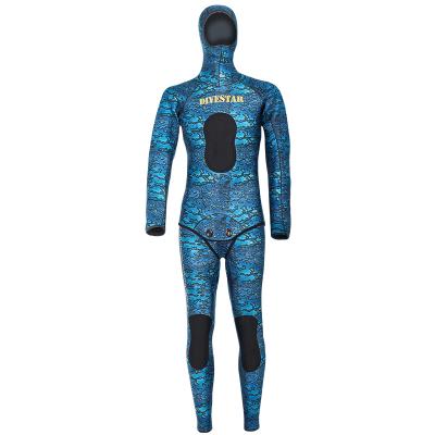 China DIVESTAR Antibacterial BLUE Camouflage Neoprene Spearfishing Suit , Camouflage 1.5mm3mm5mmNeoprene Spearfishing Wetsuits for sale