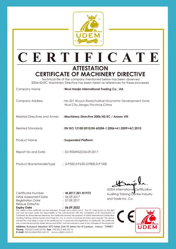 CE - Wuxi Hanjie International Trading Company Limited