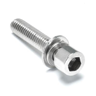 China Truss Stainless Steel M3 M4 M5 M6 Hanjie Supply Hex Socket Smooth Head Cap Screw With Gasket SEMS Screw for sale