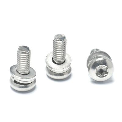 China Boot Hanjie Supply Stainless Steel M3 M4 M5 M6 Pan Head SEMS Assembly Torx Screws with Flat Gasket and Spring Washer for sale