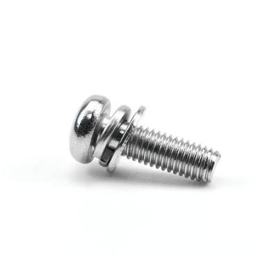 China Truss M3 M4 M5 M6 18-8 Stainless Steel Phillips Pan Head Assembly Combination Screw With Gaskets for sale