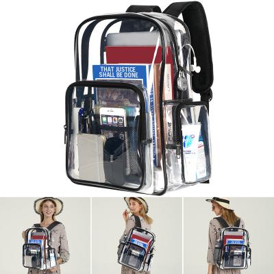 China 2021 newest backbag printing backbag japanese korean women school custom available anti-theft PVC transparent transparent clear bag for female students for sale