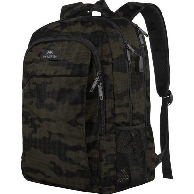 China With USB Anti Theft Travel Business Men Camouflage Polyester Bag Package Luxury Durable 15.6 Durable Laptop Backpack With USB Charging Port for sale