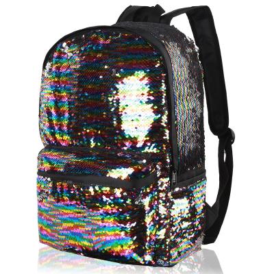 China Wholesale Large Capacity Waterproof Durable Reversible Sequin China School Magic Backpack For Female Students for sale