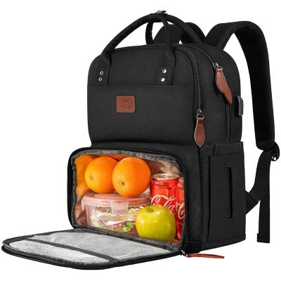 China Left Hand USB Charging Port Business Travel Food Insulated Cooler Tote Daypack Laptop Thermal Lunch Pack Tote Bag for sale