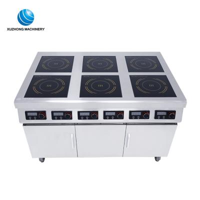 China Stainless Steel Electric Induction Cooker with Cabinet Commercial 3500w 6 Burners Plate Induction Cooker Stove with Cabinet Electric Cooktops Cooking Stove Electric Induction Cooker for sale