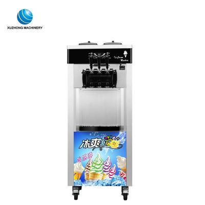 China Snack Factory Professional 3 Flavors Ice Cream Machine Portable Soft Serve Ice Cream Machine Floor Standing Gelato Ice Cream Machine for sale