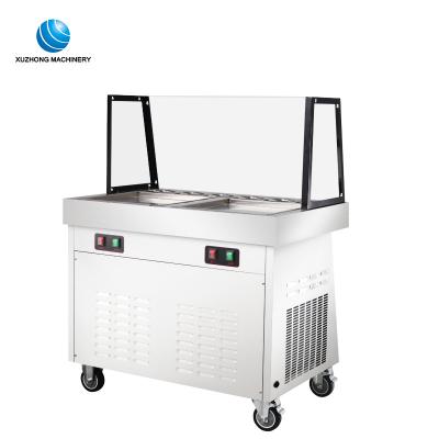 China Factory Fried Ice Cream Roll Machine Fried Commercial Electric Snack Ice Cream Machine for Small Business Thailand Fried Ice Cream Machine for sale