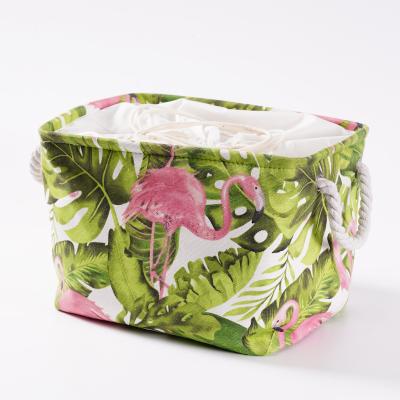 China Wholesale Viable Collapsible Collapsible Storage Bin Fabric Storage Basket With Handles For Organization for sale