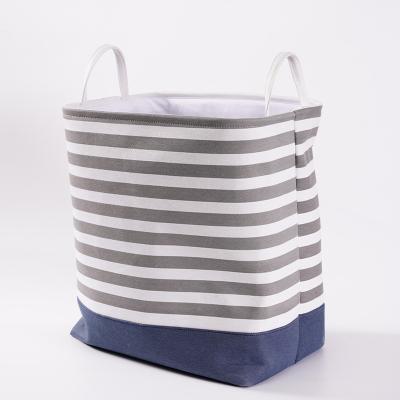 China Large Eco-Friendly Foldable Canvas Basket for Sustainable Indoor Storage for sale