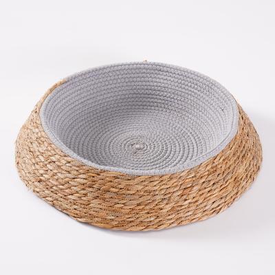 China Wholesale Price Straw Rope And Cotton Rope Woven Storage Viable Baskets for sale