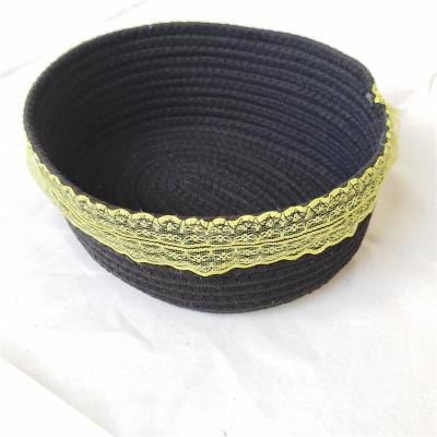 China Multifunctional Small Cotton Rope Materials Storage Basket Cotton Collection Trays for sale