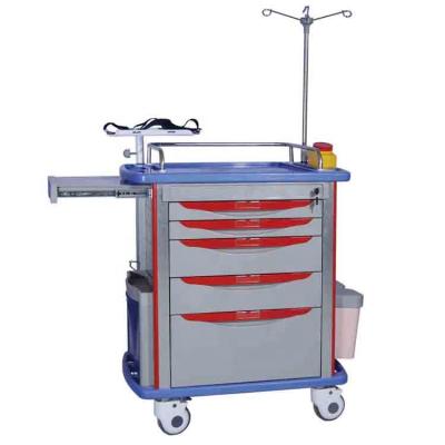 China Economical ABS Hospital Treatment Trolley Medical Equipment Delivery Emergency Medical Trolley for sale