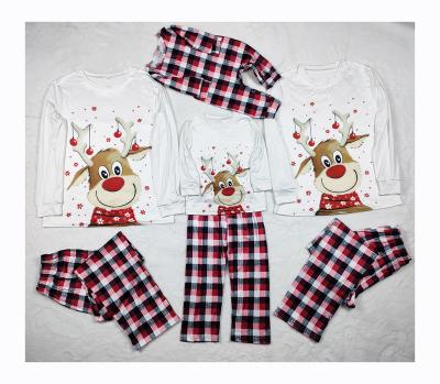 China Factory Price Family Sleepwear Parent-child Equipment Polyester Ice Silk Family Christmas Pajamas QUICK-DRY Sister Fast Delivery Use Christmas Pajamas for sale