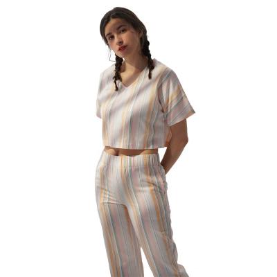 China Other Twill Printed Shirts For Dye Girl Womens Loungewear Woven Yarn College Style Free Sample With Drawstring for sale