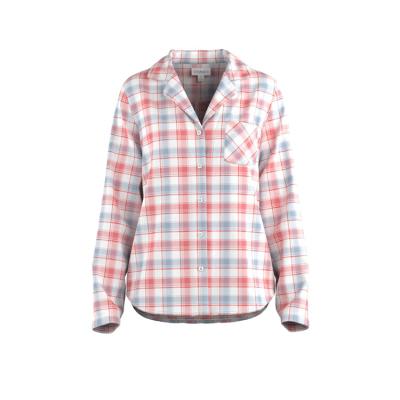 China Relax Fit Relax Fit Cotton Yarn Dye Flannel Woven Custom Shirt For Women for sale