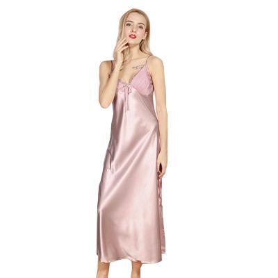 China Breathable Women's Long Full Cami Slip Dress Sleeveless Nightgowns Dexy Sleepwear for sale