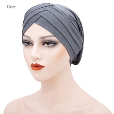 China DecorateÂ   fast delivery milk silk like hair accessories fashion women factory price solid braided Bandanas Headwear women turban for sale