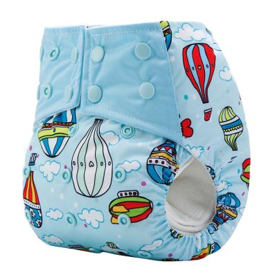 China Cheap Price Reusable Absorbent Baby Cloth Printed Bamboo Diapers Break Up Washable Diapers for sale