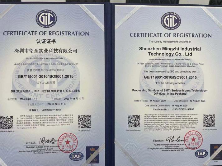 ISO9001 - Shenzhen Mingzhi Industrial Technology Co., Ltd.