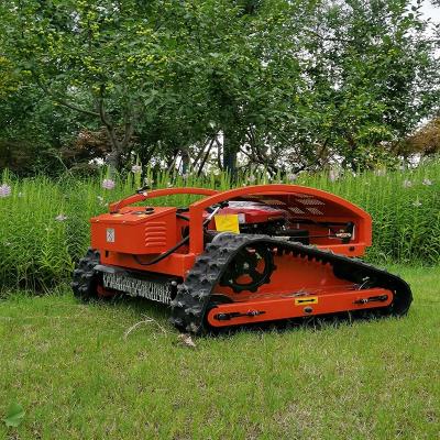 China Hot Sale Self Propelled Crawler Lawn Mower Remote Control Garden Grass Cutting Machine for sale