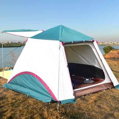 China 2022 newest design automatic aluminum luxury family waterproof black coated 3-4 person outdoor camping tents for sale for sale