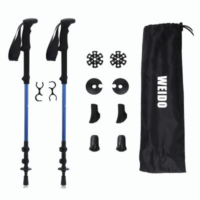 China PP factory direct sale OEM 7075 aluminum trekking pole adjustable length telescopic trekking pole for sale