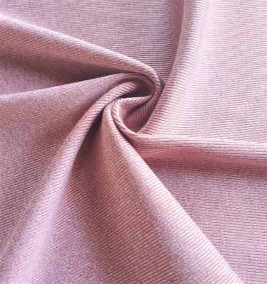 China Stretch 80%Polyester 20%Spandex 2*2 Good Stretch&Strongly Recovery&Marl Coupling Rib Effect 130CM 280GSM 100D 28GG Rib Fabric for sale