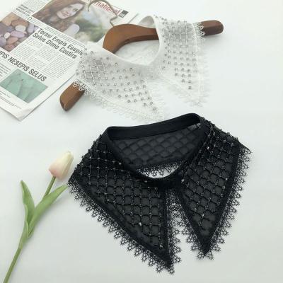 China Cheap Luxury Beaded Net Shirt Accessories Detachable Faux Collar Women's Bib Breastplate Half Fake Sleeveless for sale