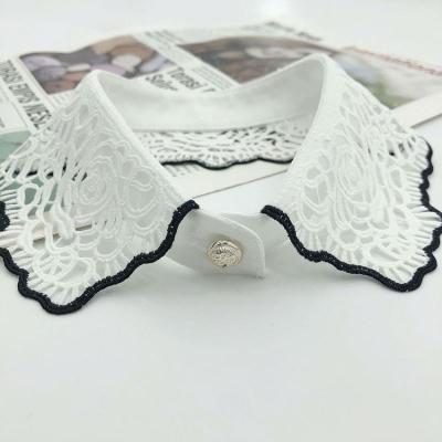 China Women's Detachable Fake Collar Women's Bib Bib Fashion Transparent Floral Lace Shirt Half Fake Sleeveless for sale