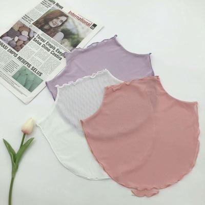 China Fashion Detachable Fake Collar Women's Bib Breastplate Chiffon Sleeveless Transparent Shirt Half Fake Sleeveless for sale