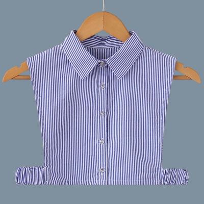 China Women's Detachable Dickey Collar Faux Collar Shirt Fashionable Half Fake Stripes Shirt For Costume for sale