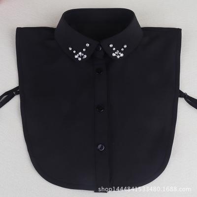 China Fake collar Wholesale rhinestone half shirt detachable fake collar Women Sleeveless Dickey Collar for uniform for sale