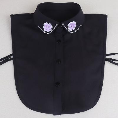 China Women's Detachable Dickey Collar For Decoration Sleeveless Collar Fake Collar Cheap Embroidery Half Fake Shirt for sale