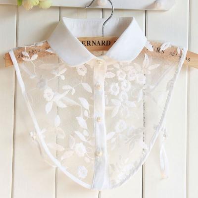 China Detachable Faux Collar Shirt Women Elegant Floral Half Collar Fake Dickey Collar Sleeveless For Decoration for sale